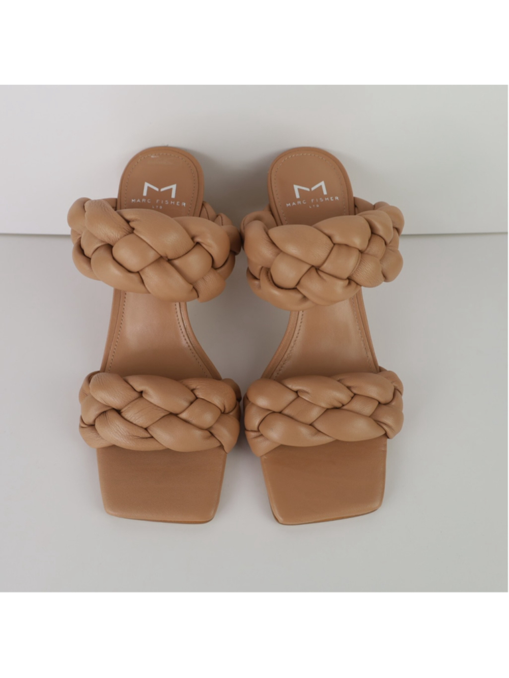 Marc Fisher Women's Hammy Braided High Heel Slide Sandals Natural Size 6- 0380 - Picture 4 of 14